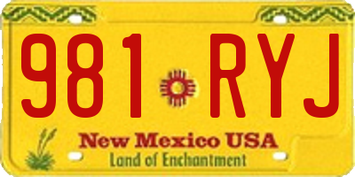 NM license plate 981RYJ