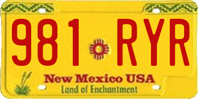 NM license plate 981RYR