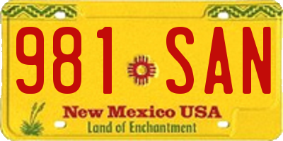 NM license plate 981SAN