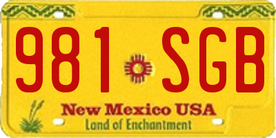 NM license plate 981SGB