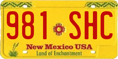 NM license plate 981SHC