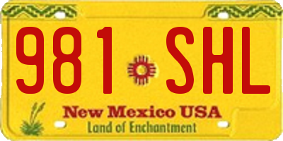 NM license plate 981SHL