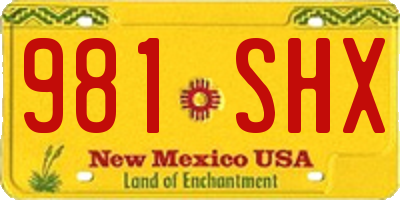 NM license plate 981SHX