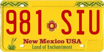 NM license plate 981SIU