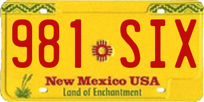NM license plate 981SIX