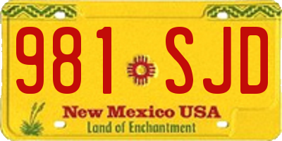 NM license plate 981SJD