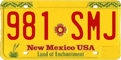 NM license plate 981SMJ