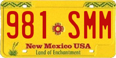 NM license plate 981SMM