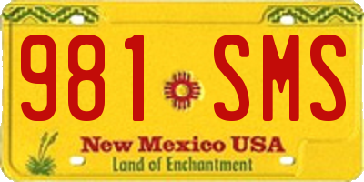 NM license plate 981SMS