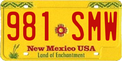 NM license plate 981SMW