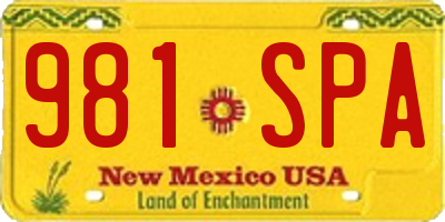 NM license plate 981SPA