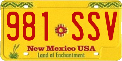 NM license plate 981SSV