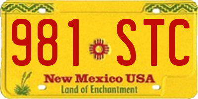 NM license plate 981STC