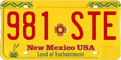 NM license plate 981STE