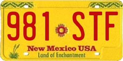 NM license plate 981STF