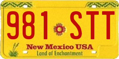 NM license plate 981STT