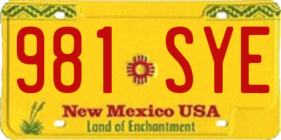 NM license plate 981SYE