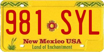 NM license plate 981SYL