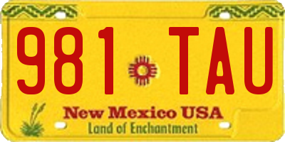 NM license plate 981TAU