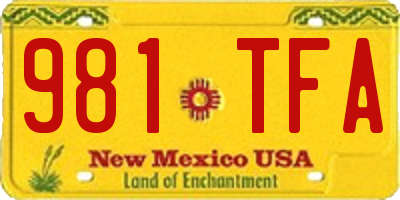NM license plate 981TFA