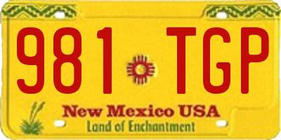 NM license plate 981TGP