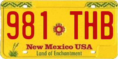 NM license plate 981THB