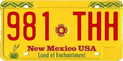 NM license plate 981THH