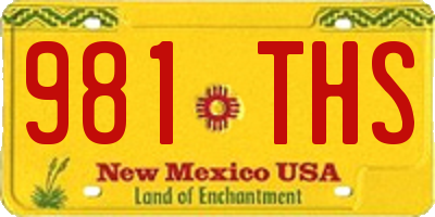NM license plate 981THS