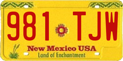 NM license plate 981TJW