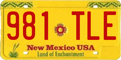 NM license plate 981TLE