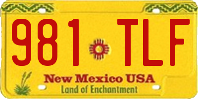 NM license plate 981TLF