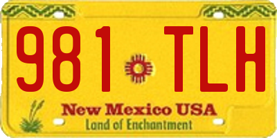 NM license plate 981TLH