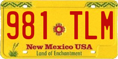NM license plate 981TLM