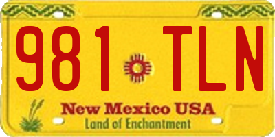 NM license plate 981TLN
