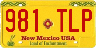 NM license plate 981TLP