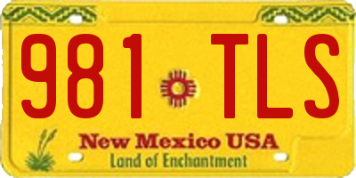 NM license plate 981TLS