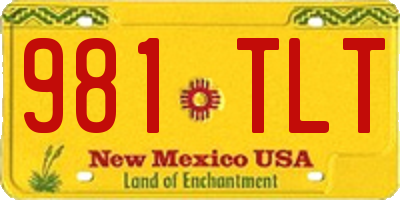 NM license plate 981TLT