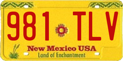 NM license plate 981TLV