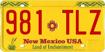 NM license plate 981TLZ