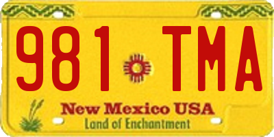 NM license plate 981TMA