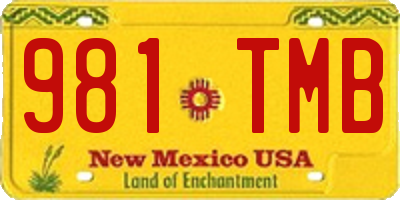 NM license plate 981TMB