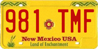 NM license plate 981TMF
