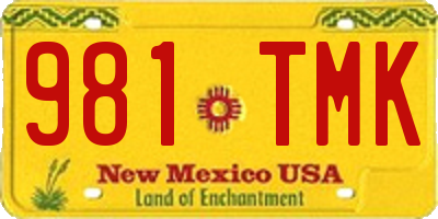 NM license plate 981TMK