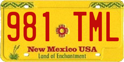 NM license plate 981TML