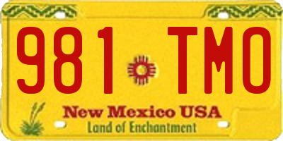 NM license plate 981TMO