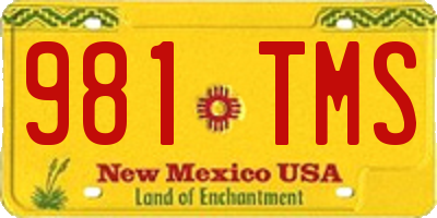 NM license plate 981TMS