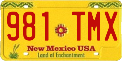 NM license plate 981TMX
