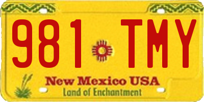 NM license plate 981TMY