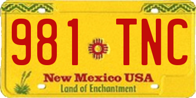 NM license plate 981TNC