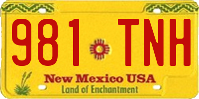 NM license plate 981TNH